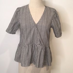 Madewell Gingham Peplum Top